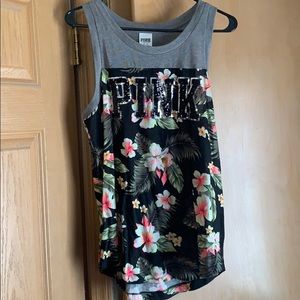 Like new size medium VS pink bling floral tank